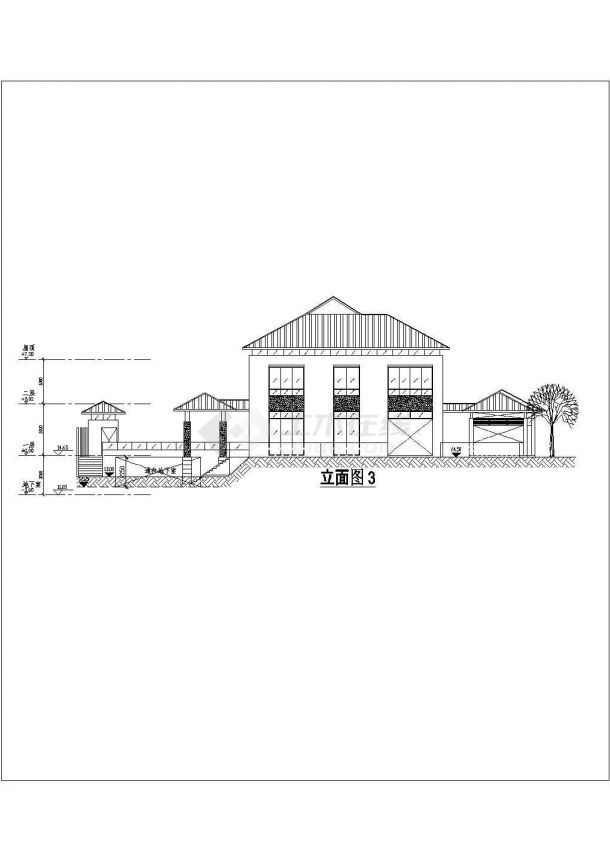 新加坡的豪华别墅建筑设计方案cad图纸-图二