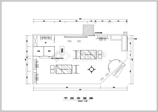 南京某百货商场专卖店室内装修cad施工图-图一