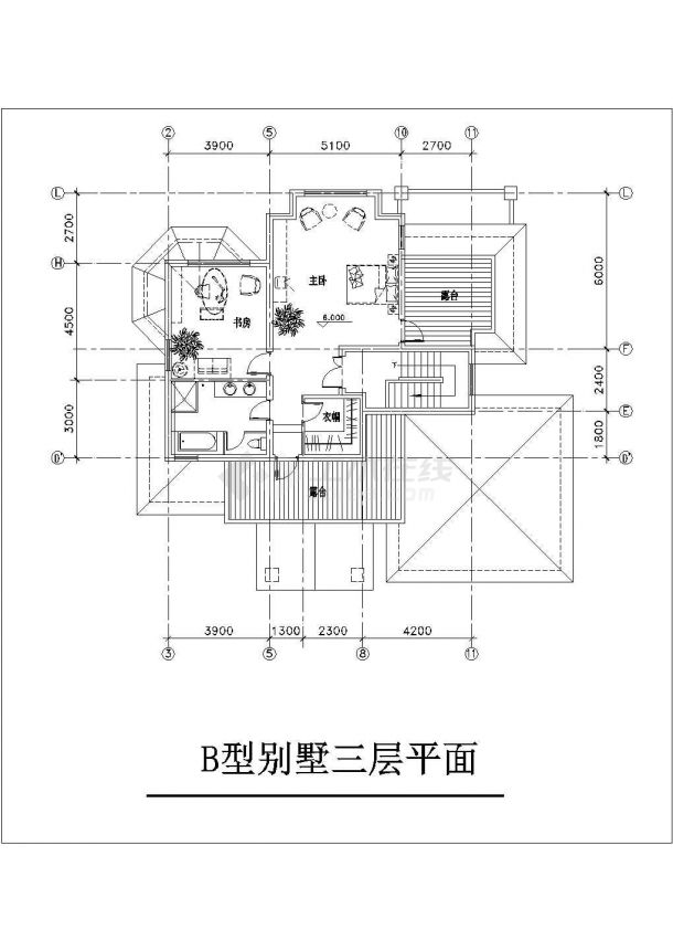 精美别墅建筑设计施工图（共14张）-图二