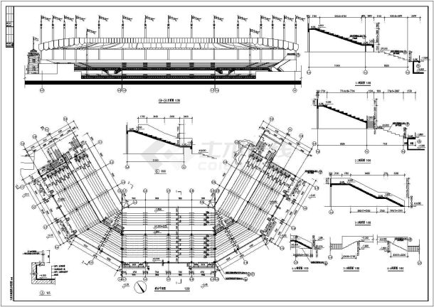 某游乐园水上看台建筑施工图-图一