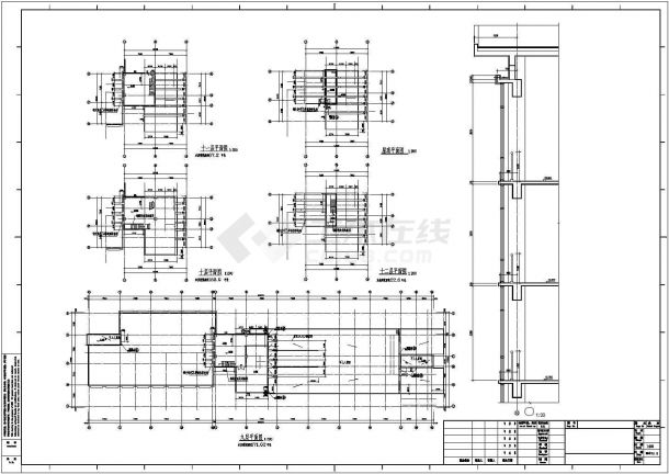 精致实用的高层办公楼建筑施工图（共12张）-图一