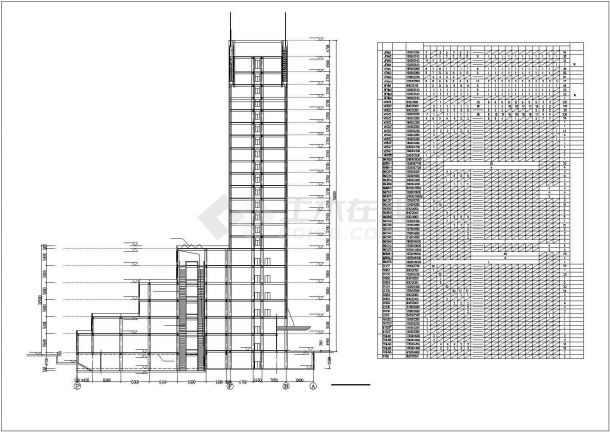 精致详细的高层办公楼建筑施工图（共12张）-图一