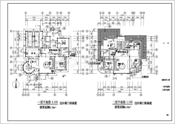 某地中西独院别墅建筑施工图（全套）-图一