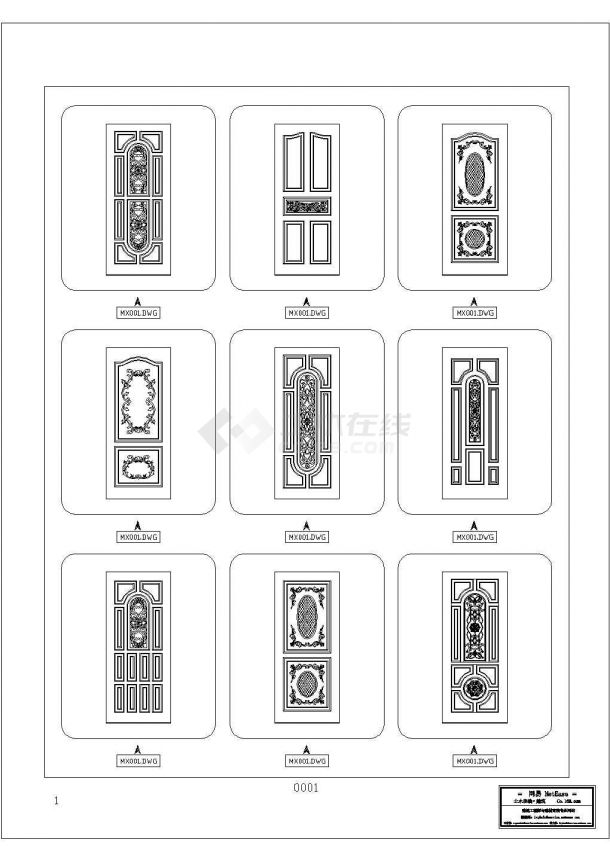 建筑CAD常用千种图块之单扇门-图一