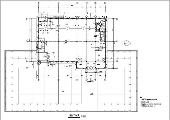 比较详细的二层会所设计建筑施工图_图1