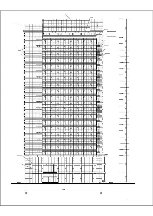 使用较多的高层办公楼建筑设计图（标注详细）-图二