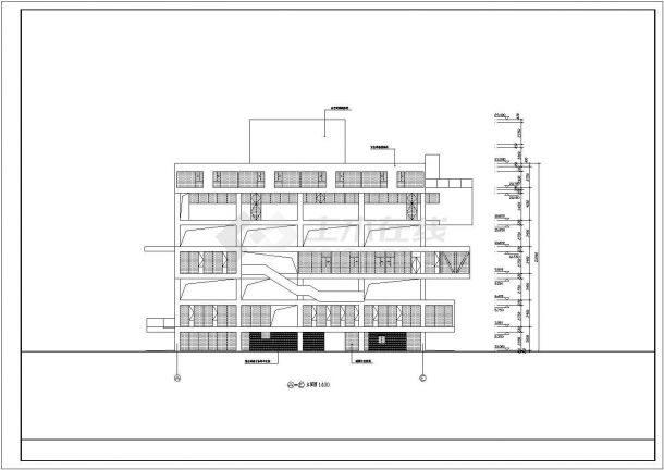 多层办公楼设计建筑CAD施工方案图纸-图二