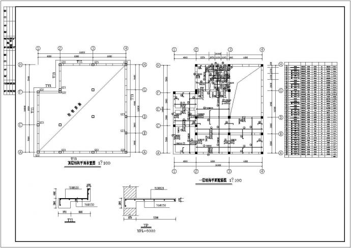 某地二层砖混结构厂房车间结构施工图_图1