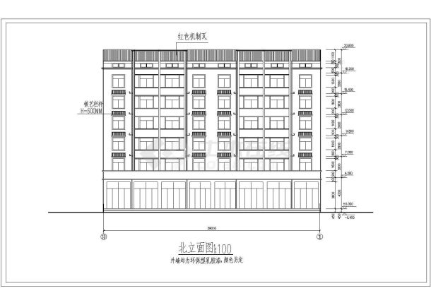 某地六层环保型住宅楼全套建筑施工图-图一