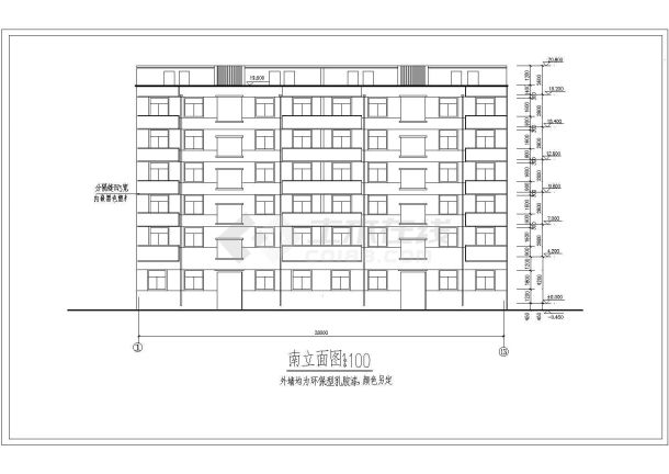 某地六层环保型住宅楼全套建筑施工图-图二