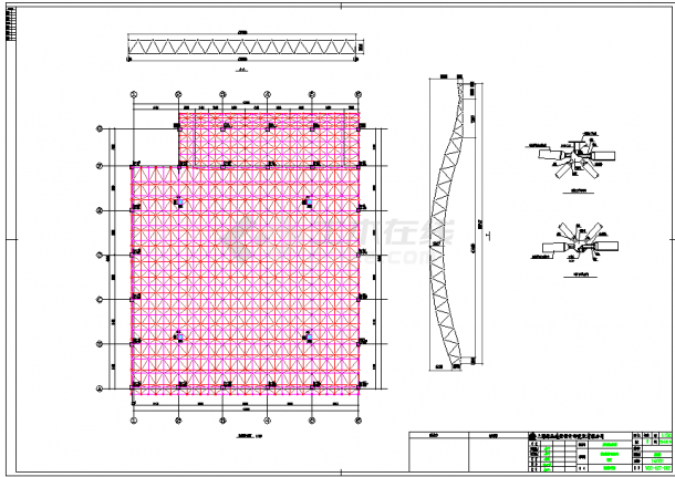 某工程正方四角锥网架平面CAD设计图-图二