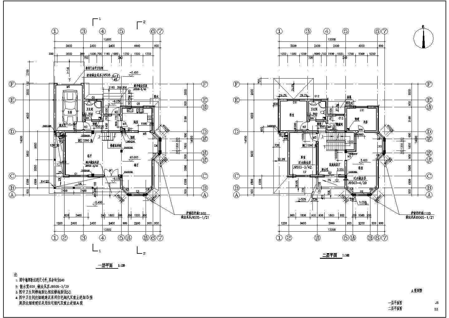 某地区全套欧式别墅建筑CAD设计图纸