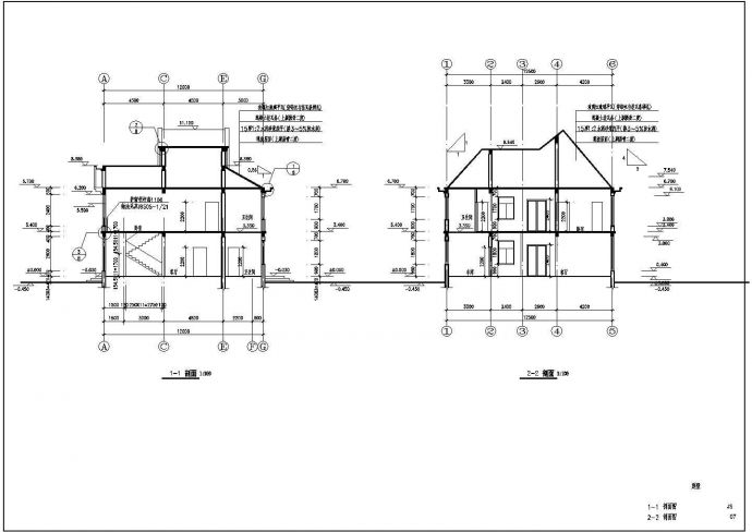 某欧式别墅建筑施工cad设计图纸_图1