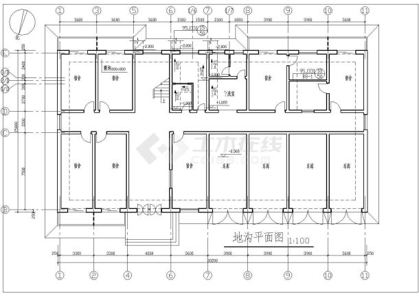 某地区全套公司宿舍楼建筑CAD设计图纸-图一