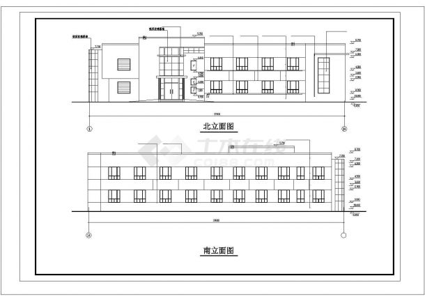 某地某工厂两层办公楼建筑设计图纸-图二
