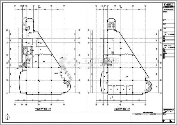 某二层食堂建筑结构设计图（含水电暖）-图二