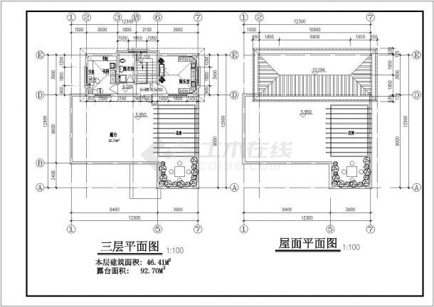 某地区三层别墅建筑设计方案全套CAD设计图纸-图一