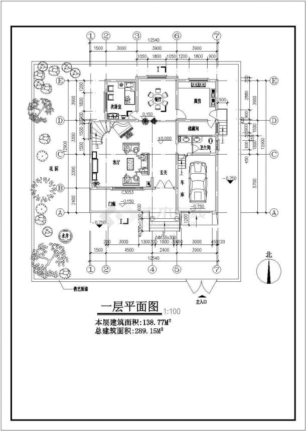 某地区三层别墅建筑设计方案全套CAD设计图纸-图二