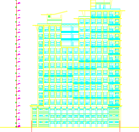 十一层高层商业住宅楼建筑设计图纸_图1