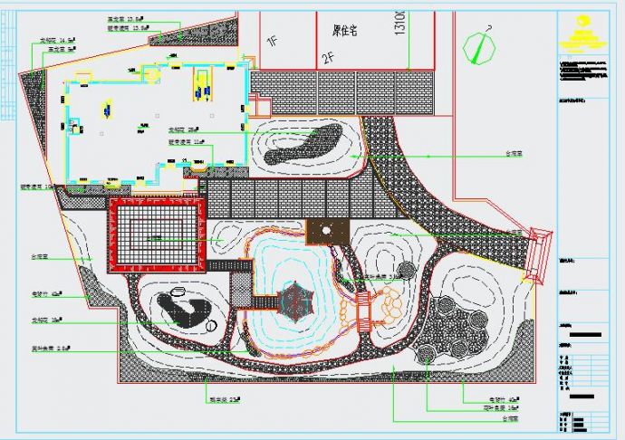 某地小型别墅整套完整景观CAD设计图_图1