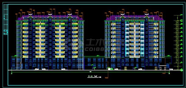 多层住宅楼建筑cad施工图（含设计说明）-图二