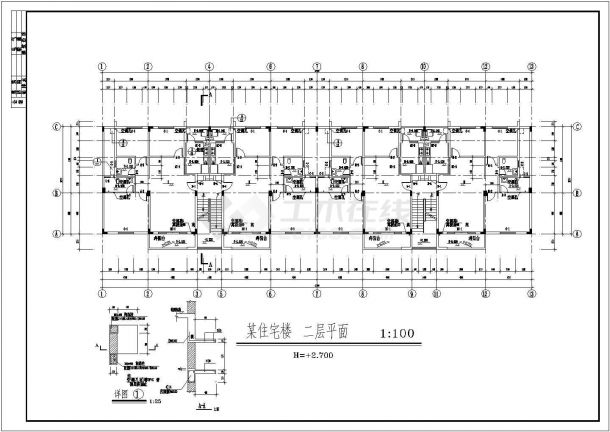 大学城安置区多层公寓之建筑施工图-图二