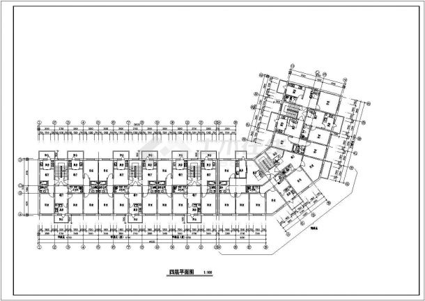 多层转角楼住宅楼建筑cad设计图-图一