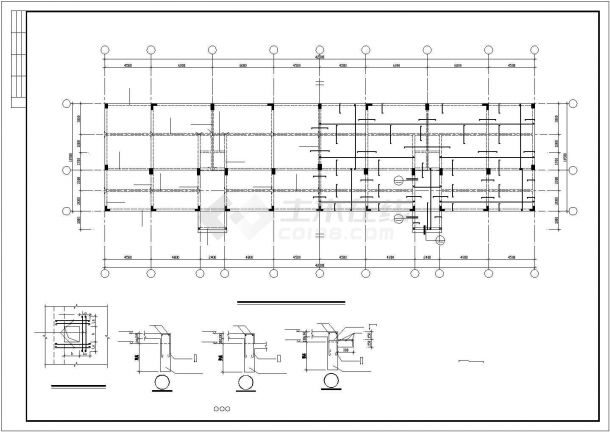 某大学城安置公寓框架结构设计施工图-图二
