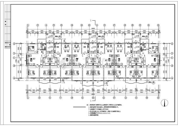 福海景苑住宅全套cad施工设计图纸-图一