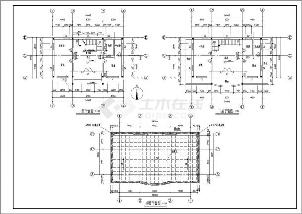 某二层砖混别墅建筑、结构施工图纸-图一