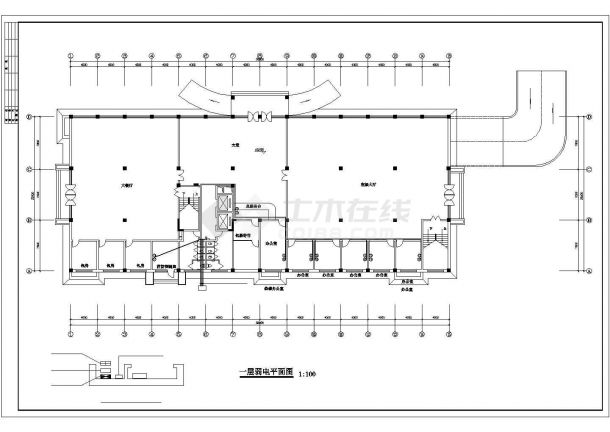 商场商铺建筑电气施工平面设计方案图-图二