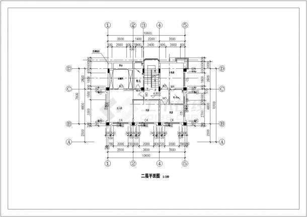 一套三层别墅建筑设计方案cad图纸-图一