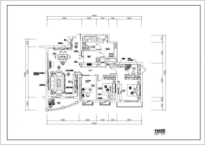 某住宅楼18层室内装修cad施工方案设计图纸_图1