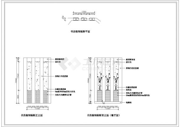 某高层花园住宅楼室内装修cad施工设计图-图二