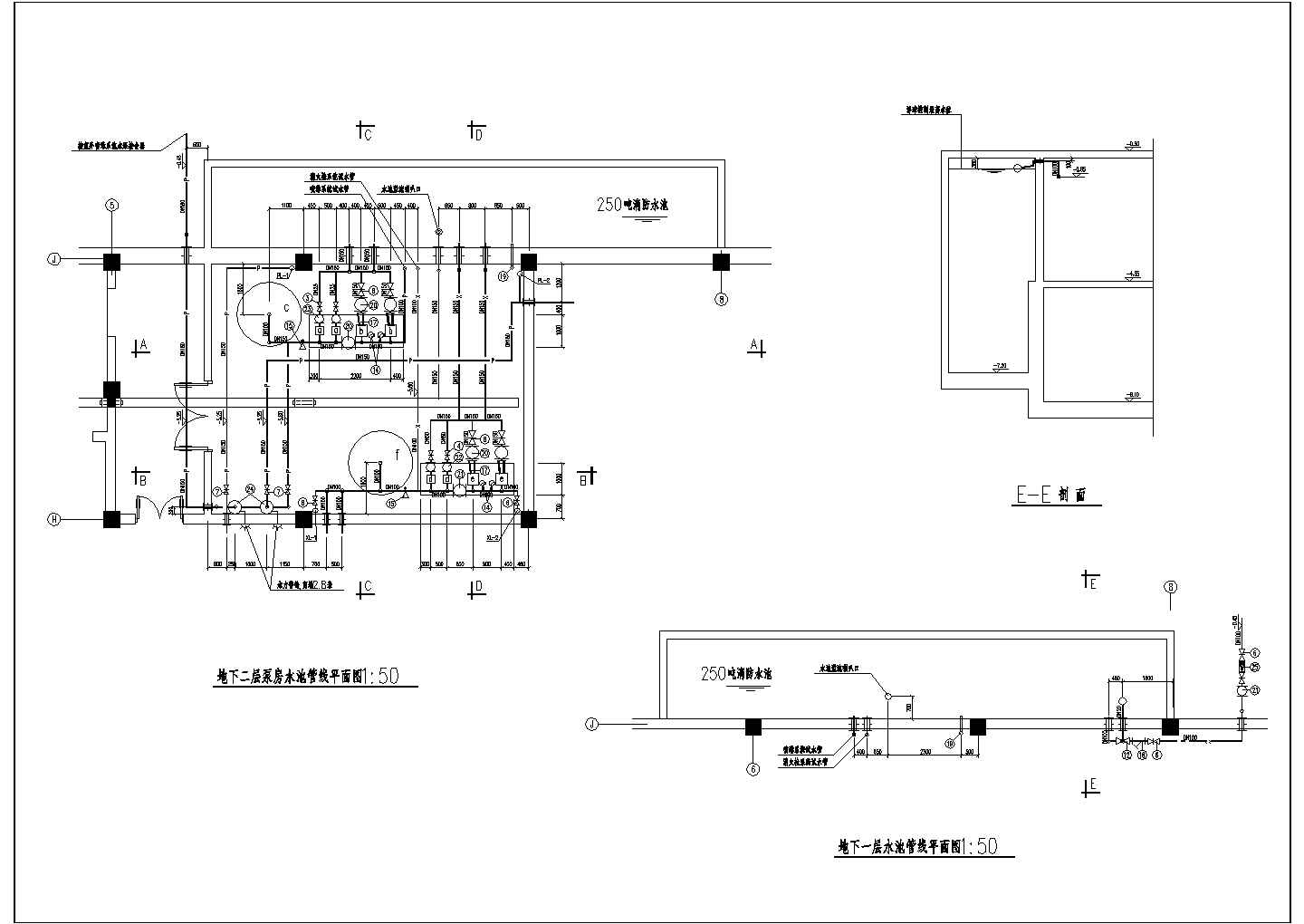 二层地下车库建筑施工图