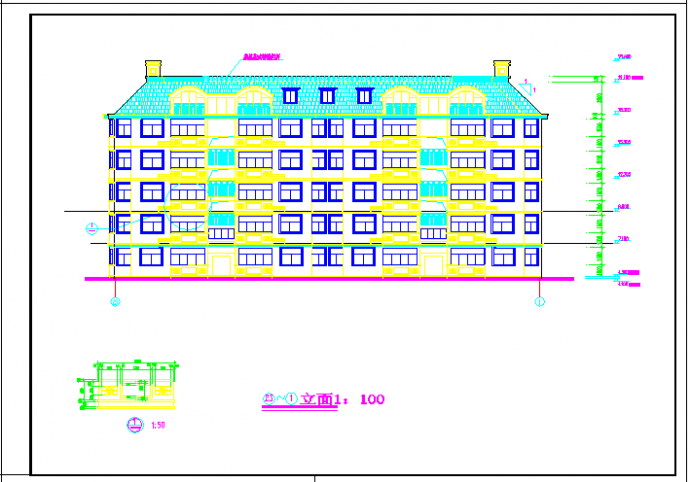 某小区6层住宅楼建筑CAD设计图_图1