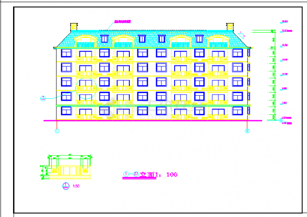 某小区6层住宅楼建筑CAD设计图-图二