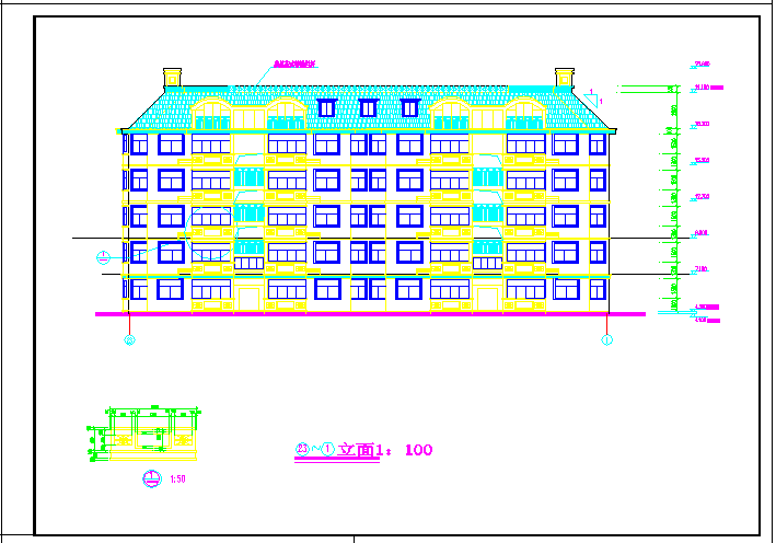 某小区6层住宅楼建筑CAD设计图