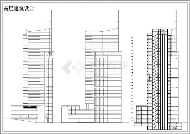 某高档小区高层住宅建筑CAD设计方案图-图一