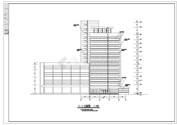 某地区火车站店设计CAD建筑施工图-图二