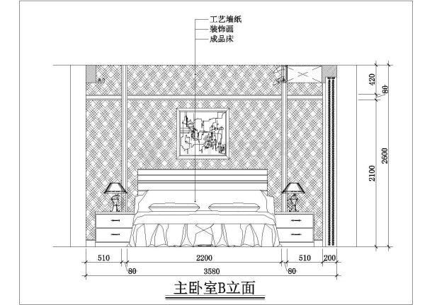 某精装别墅主卧室内装修设计节点详图-图一