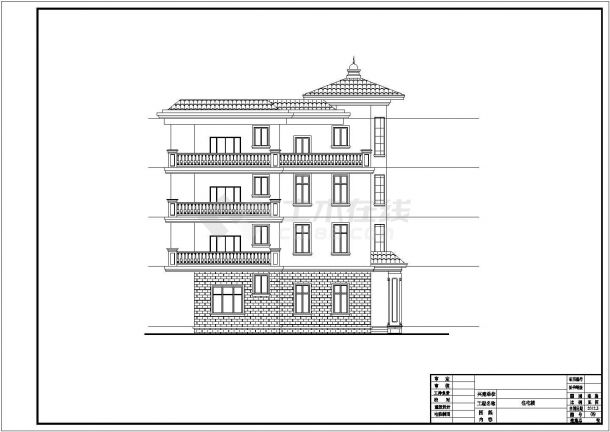某四层地中海风格别墅建筑设计施工图-图二