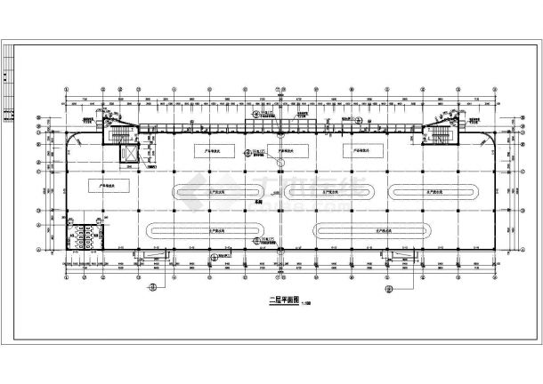 五层工业厂房框架结构建筑施工设计图-图一