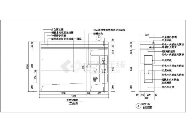 某酒店吧台装修平面cad布置图大样图-图一