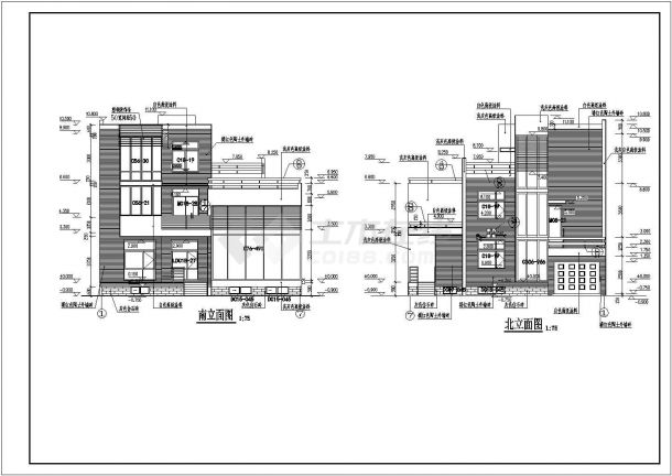 287.42平米小区别墅建筑设计方案图-图二