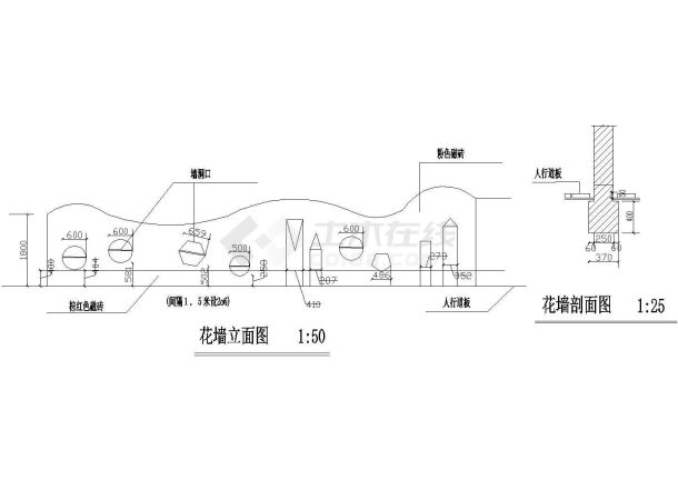 最新整理的花墙立面cad设计图-图一