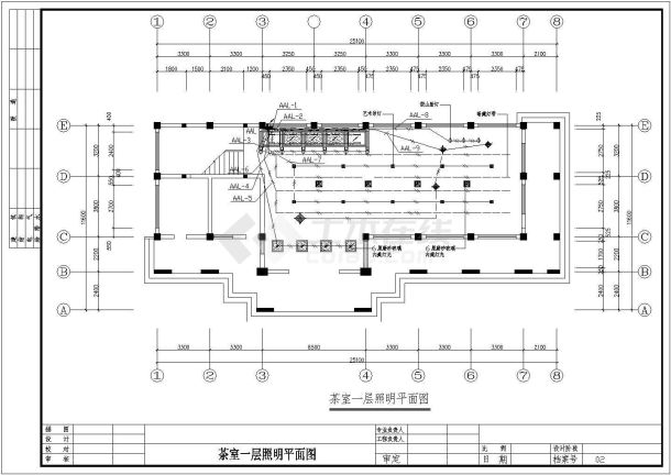 某地茶室全套电气设计CAD施工图-图二