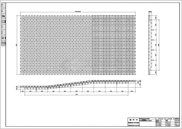 职业体校体育厂网架结构cad设计图-图一