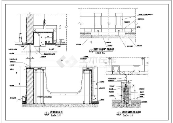 某标准住宅房卫生间装修设计施工详图-图二