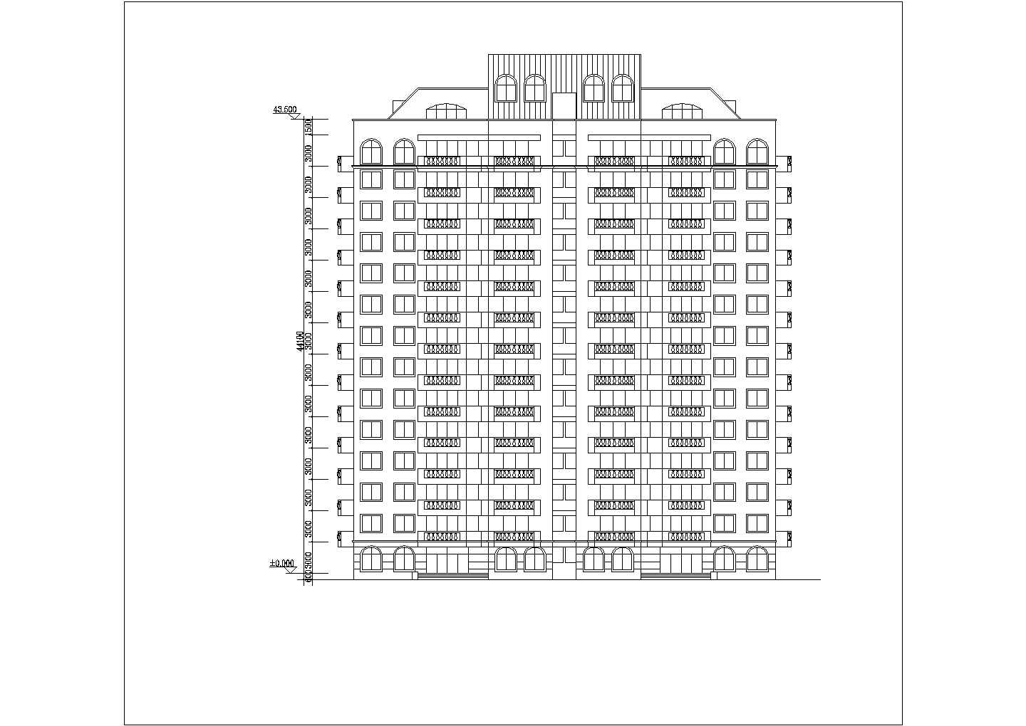 高层住宅建筑cad平立面图（节点详细）